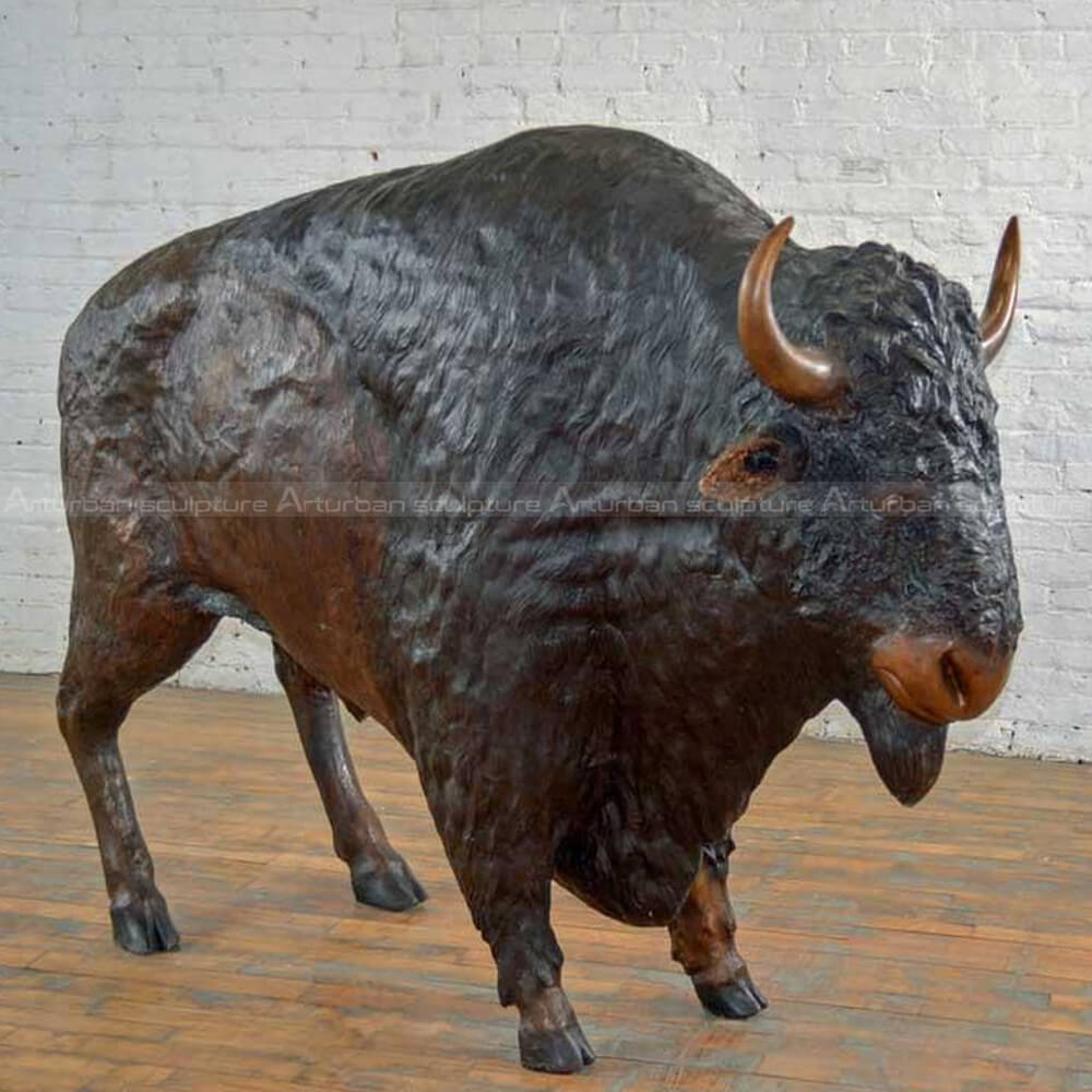 bison bronze statue