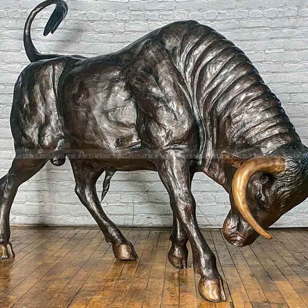 bronze bull sculpture