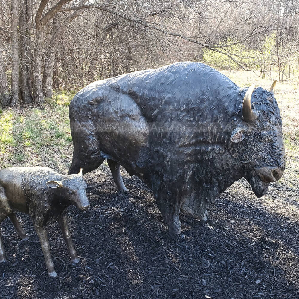 bison bronze sculpture