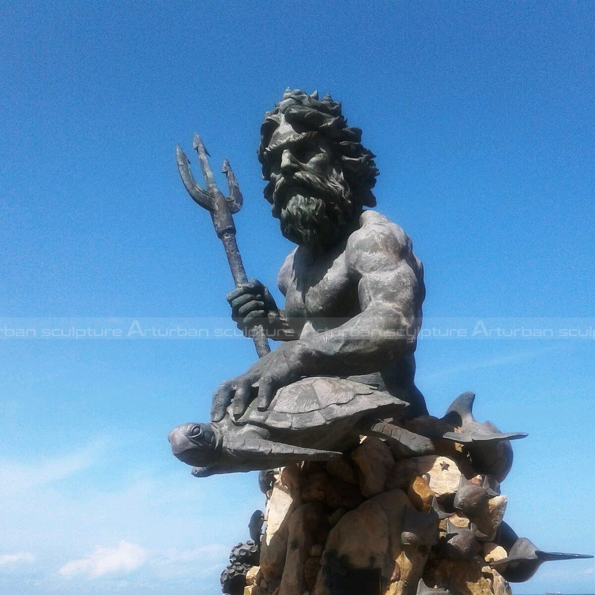 bronze neptune statue 