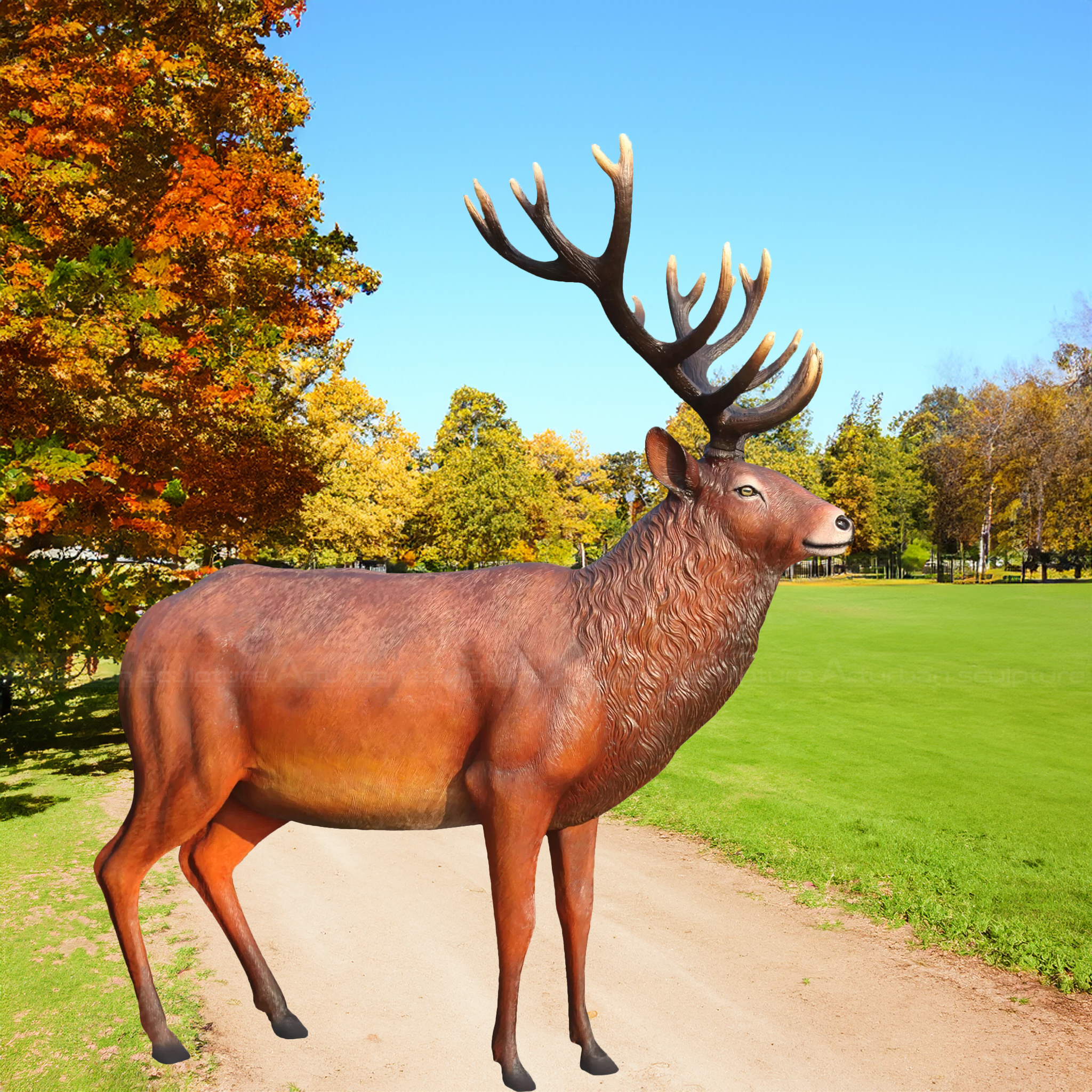 large resin stag garden ornament