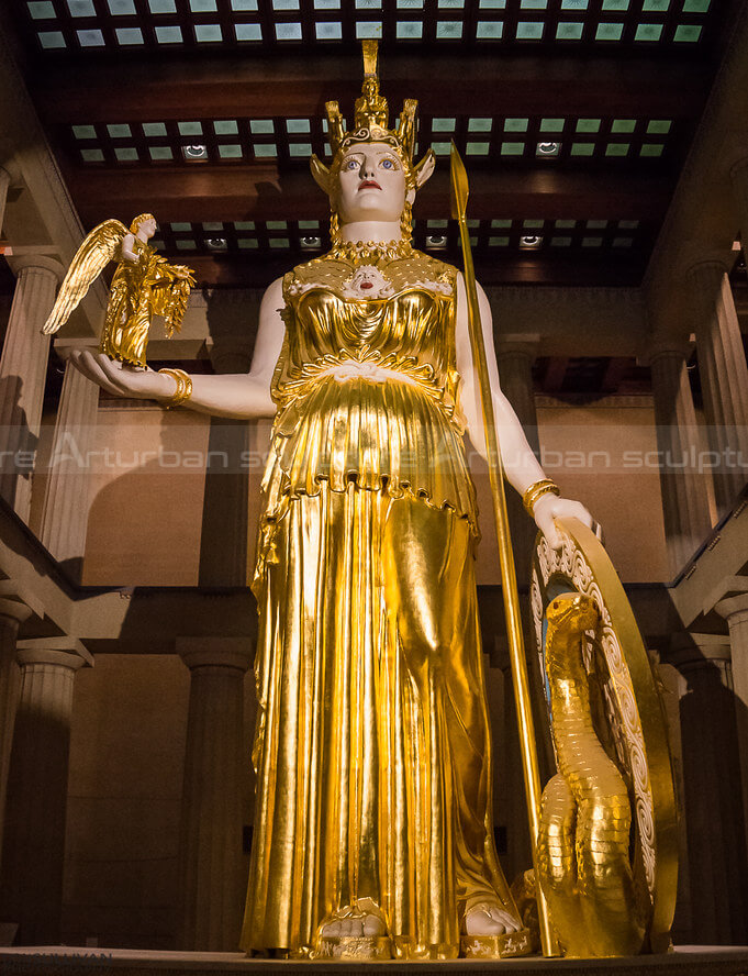 Parthenon and Athena statue