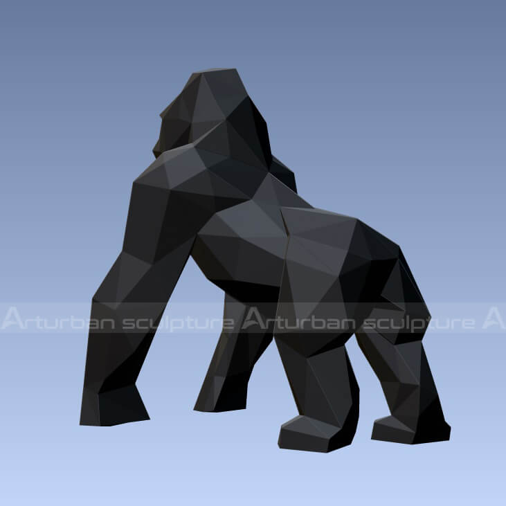 Geometric Gorilla Statue
