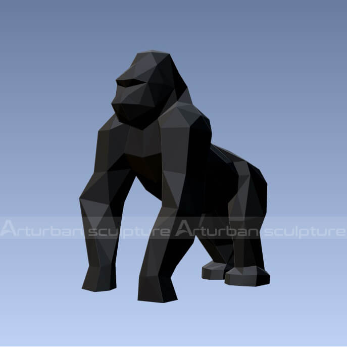 Geometric Gorilla Statue
