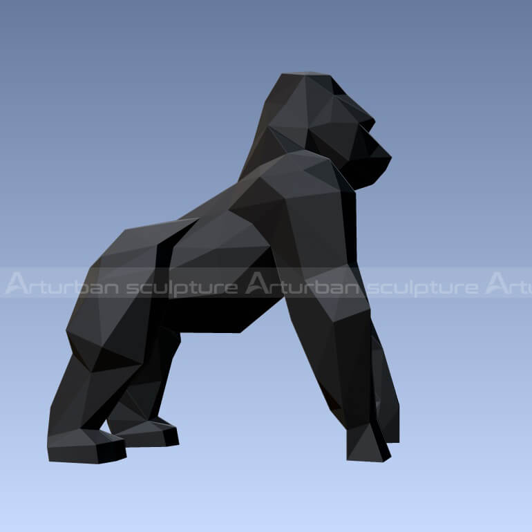 Geometric Gorilla Statue
