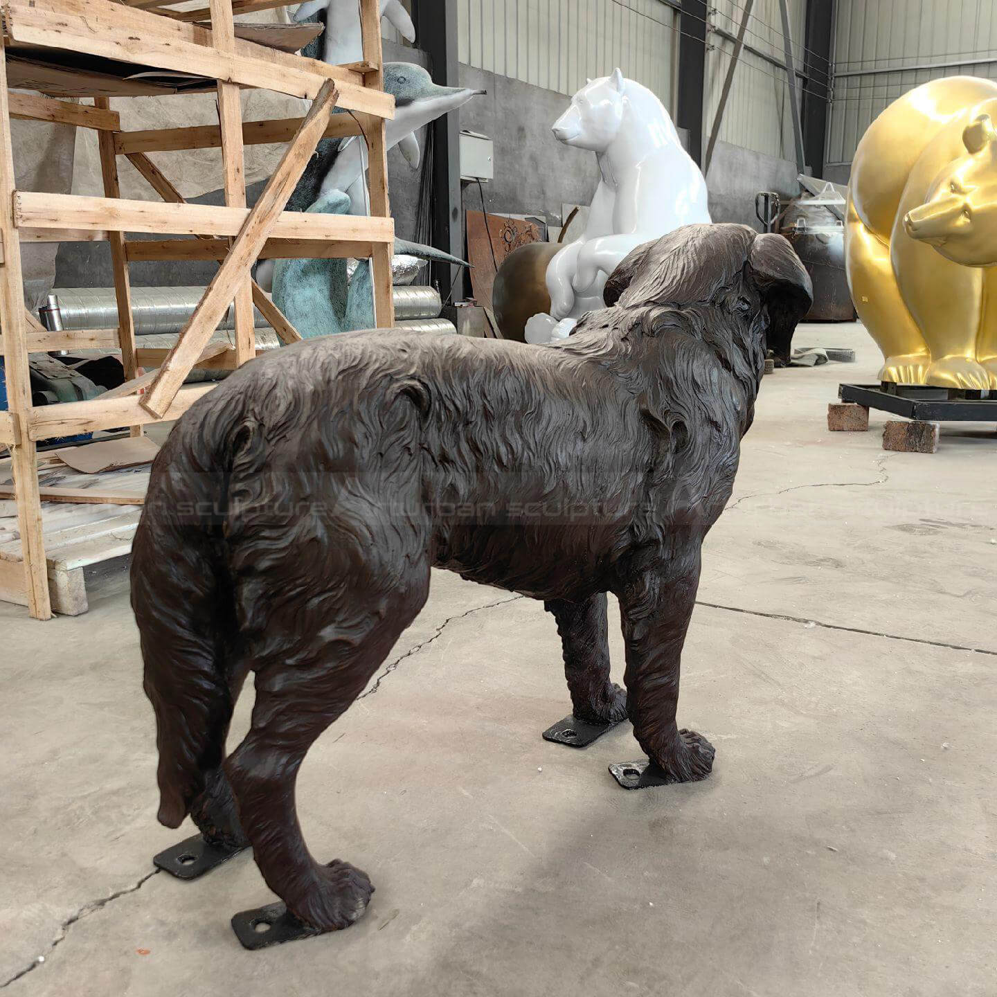 bronze dog figurine