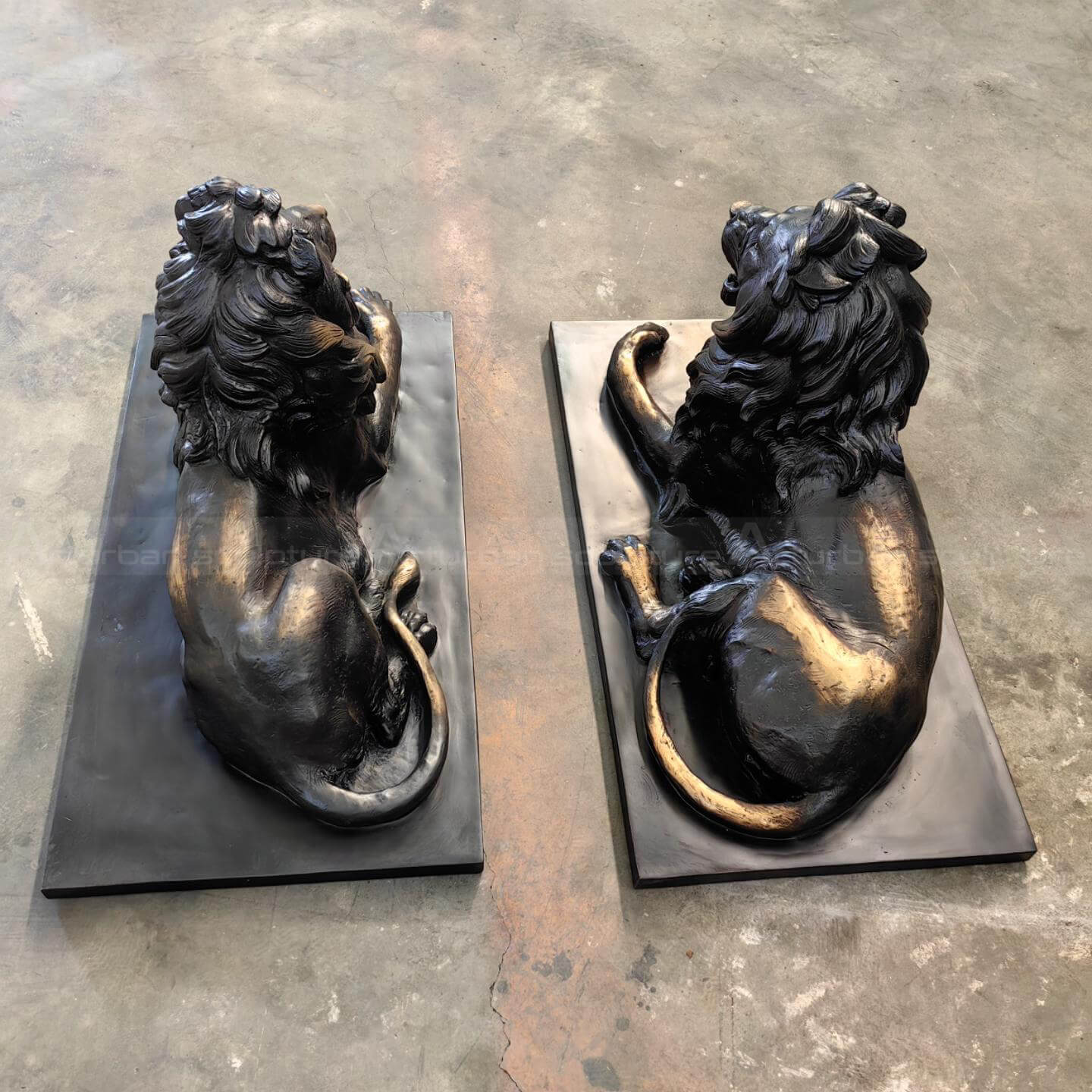 pair of lion statues