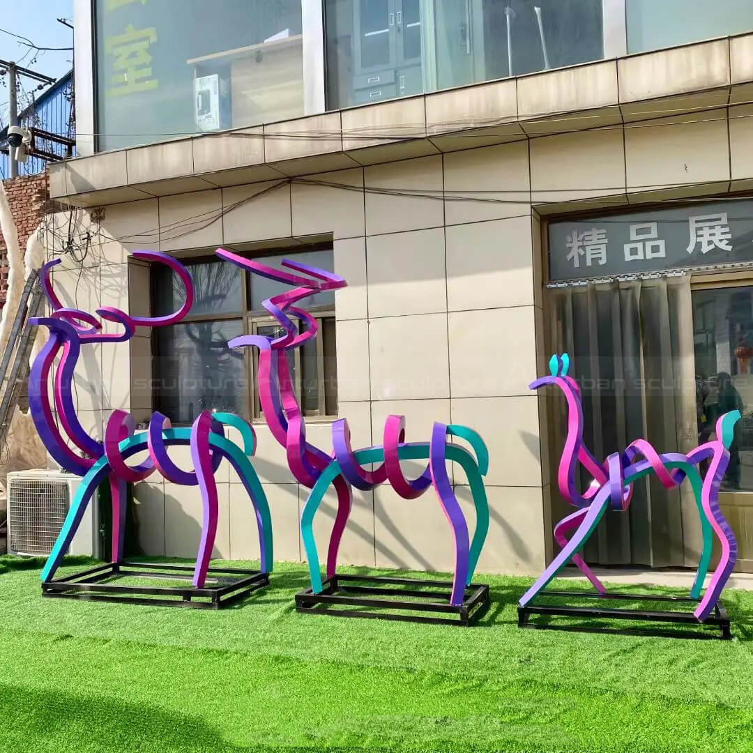 Abstract Line Deer Statue