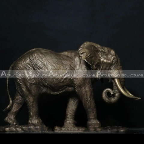 Antique Bronze Elephant Sculpture