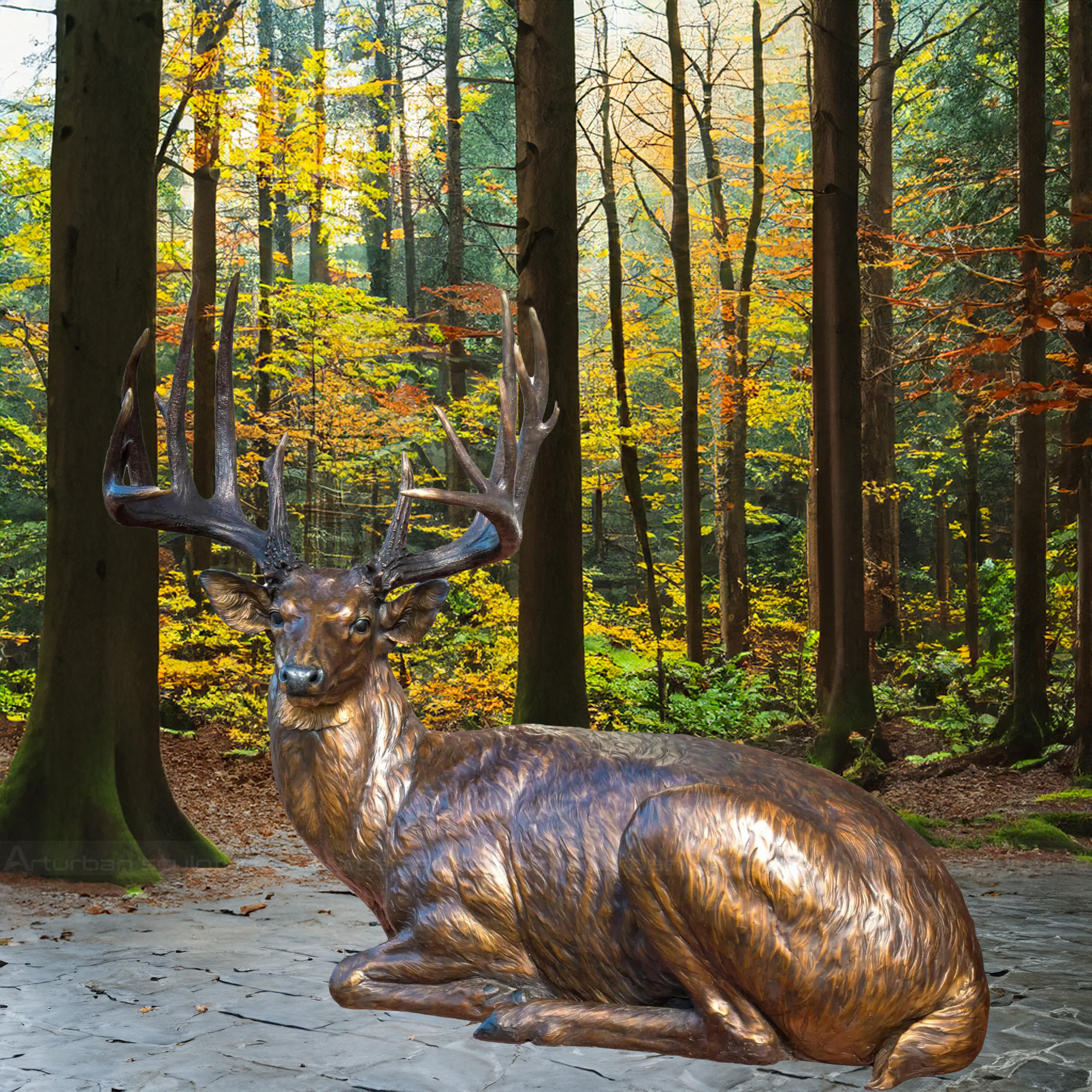 Sitting Deer Statue