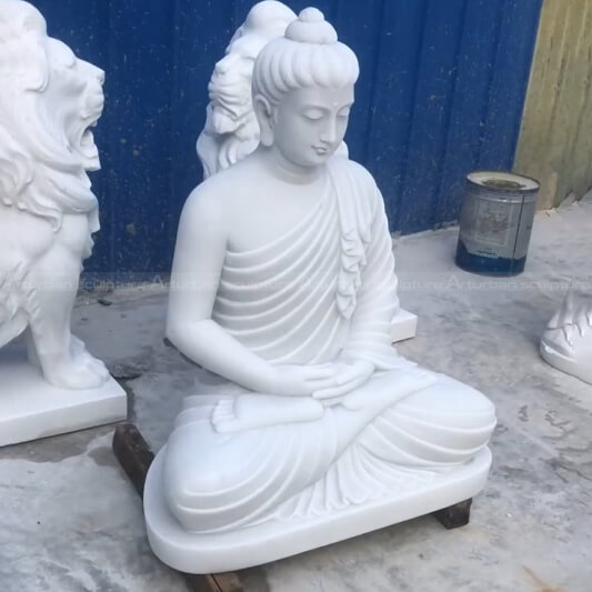 White Sitting Buddha Statue