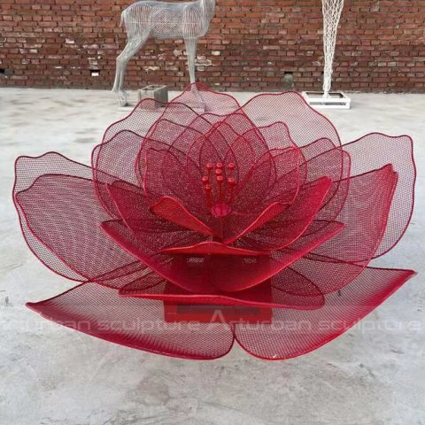 stainless steel flower sculpture