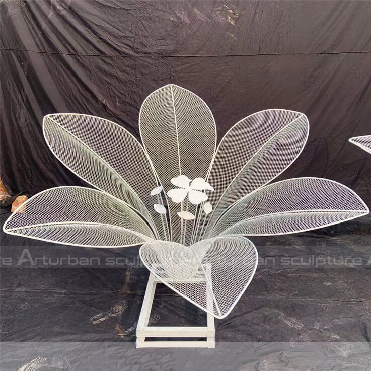 stainless steel flower sculpture