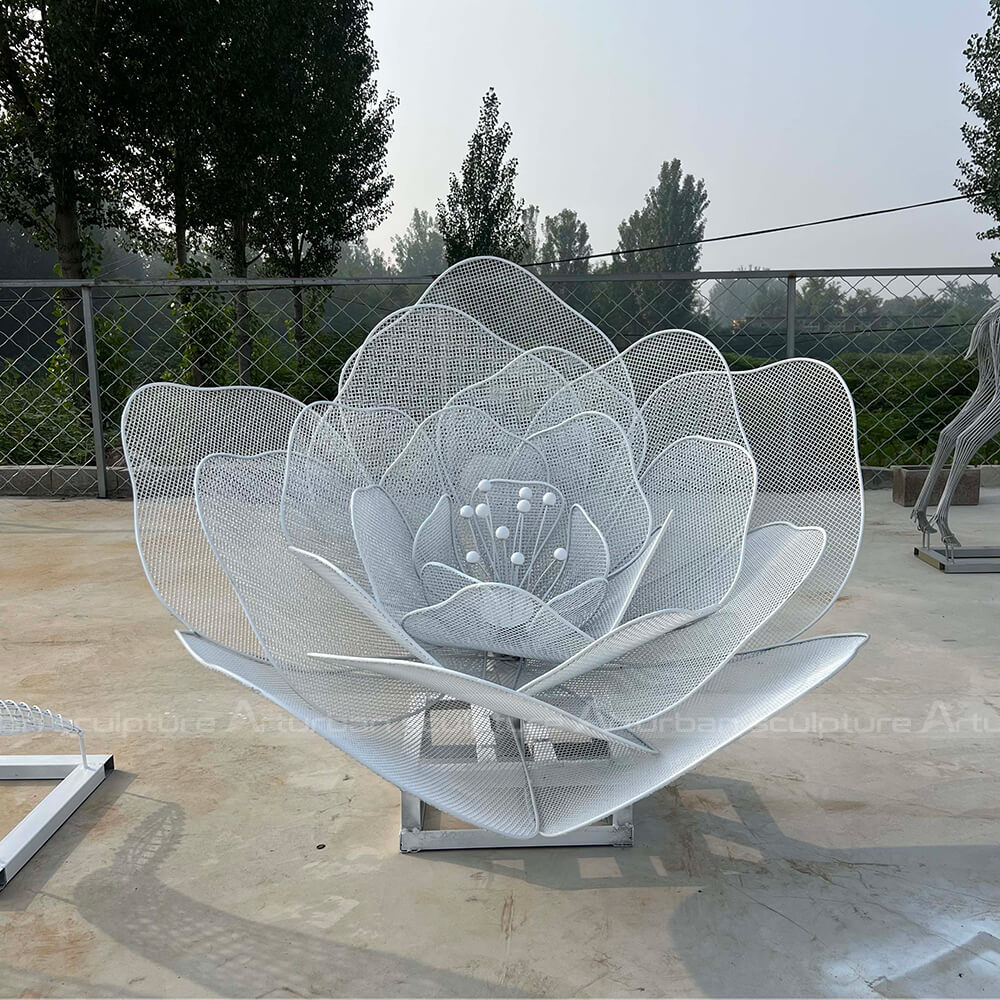 stainless steel flower statue