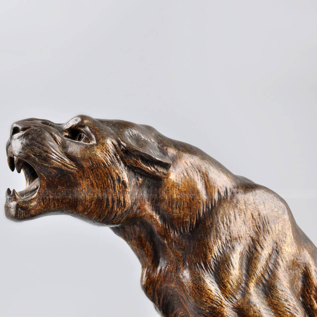 antique bronze tiger statue