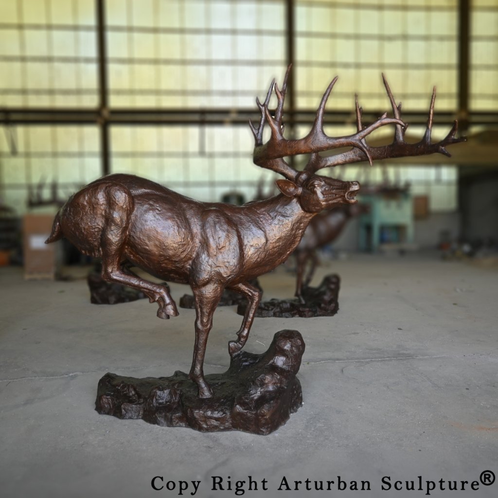 life size bronze deer statue