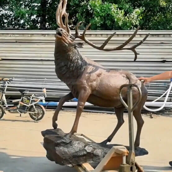 Metal Elk Statue