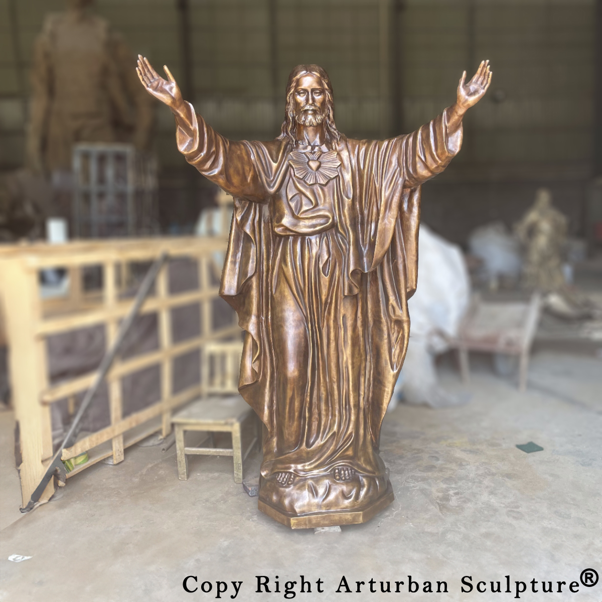 life size bronze jesus christian figure sculpture