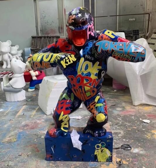 painted gorilla statue