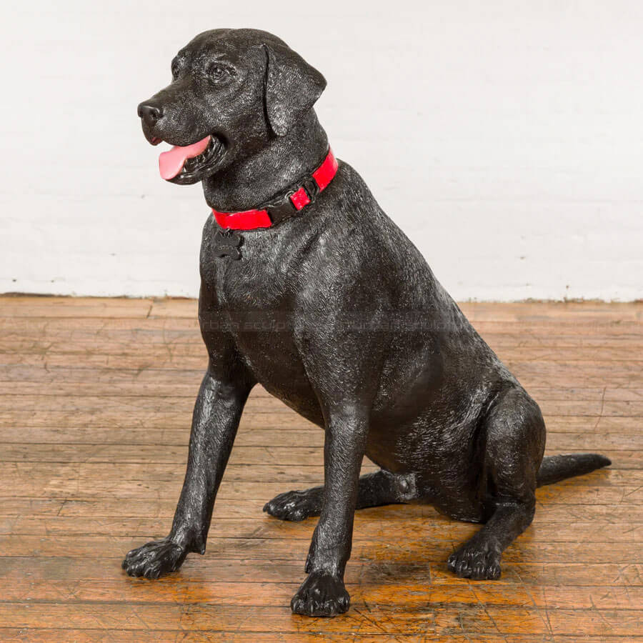 Black Lab Dog Statue