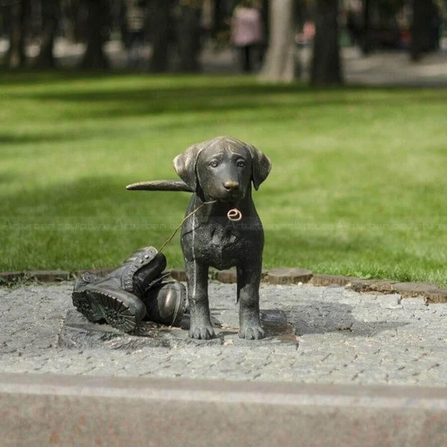 Black Lab Puppy Statue