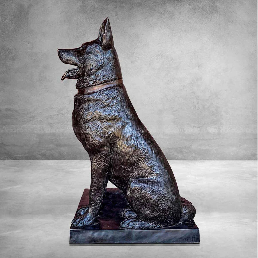 German Shepherd Bronze Sculpture