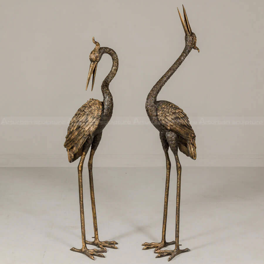 Heron Statue Pair