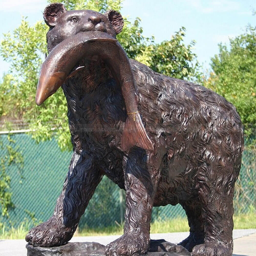 fishing bear garden statue