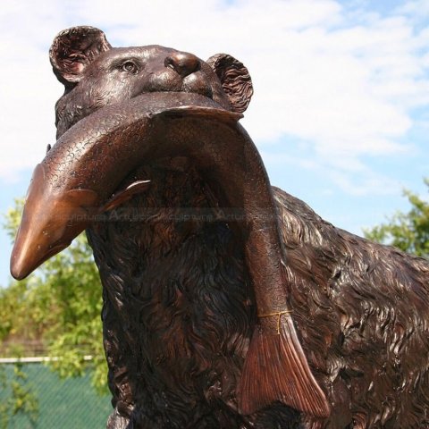 fishing bear garden statue