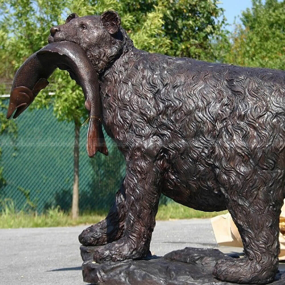 fishing bear garden statue