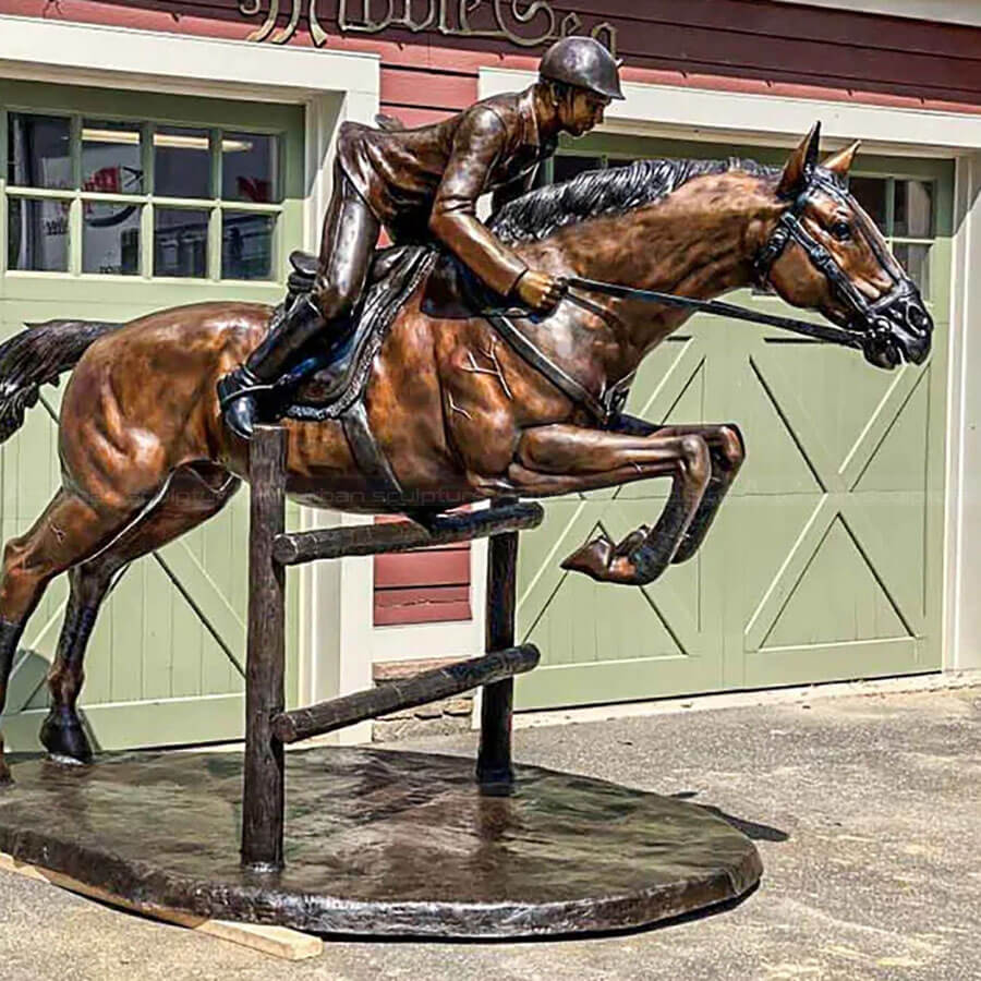 Bronze Horse and Jockey Sculpture