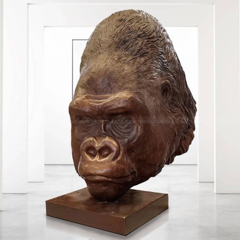 gorilla face sculpture