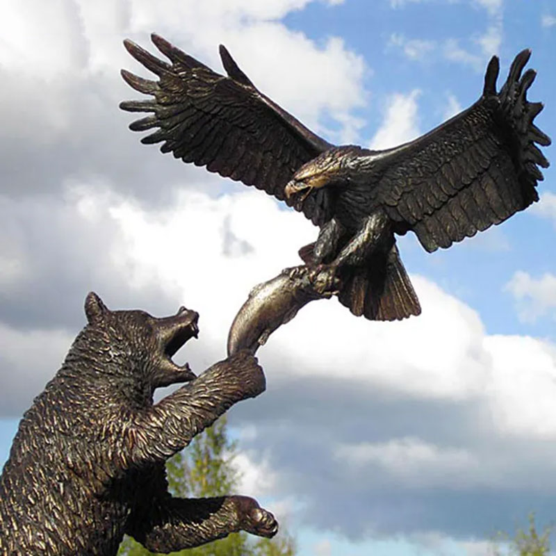 Bear and Eagle Statue Outdoor