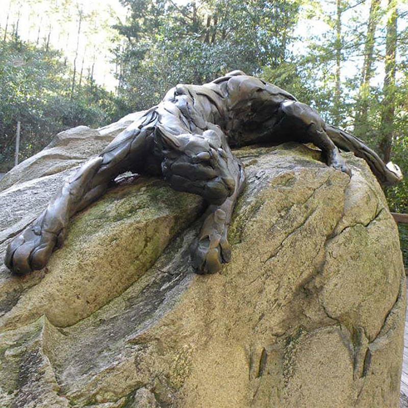 Bronze Cougar Statue