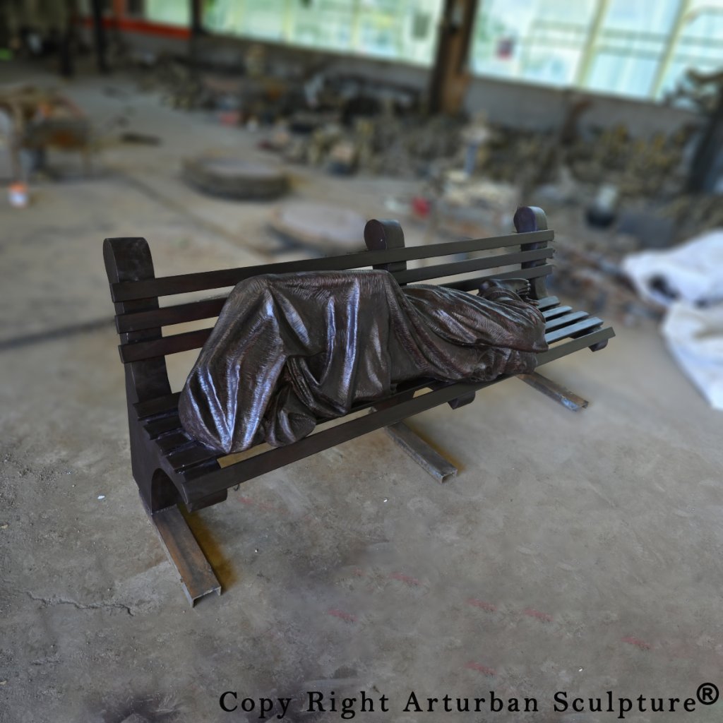 bronze jesus sleeping statue