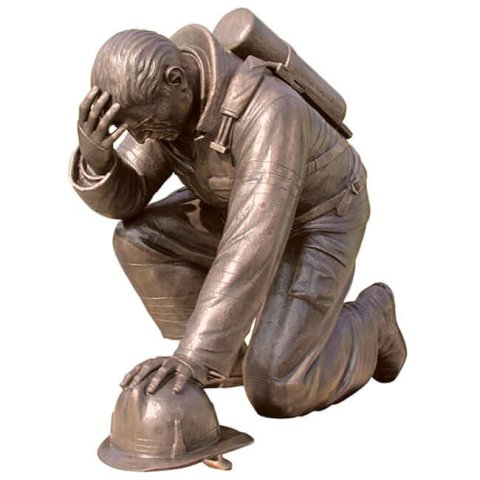 Kneeling Fireman Statue