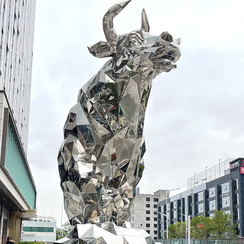 Geometric Bull Statue