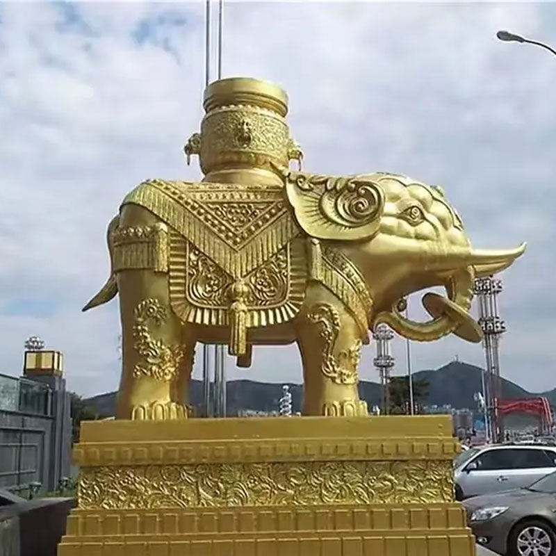 Gold Elephant Sculpture