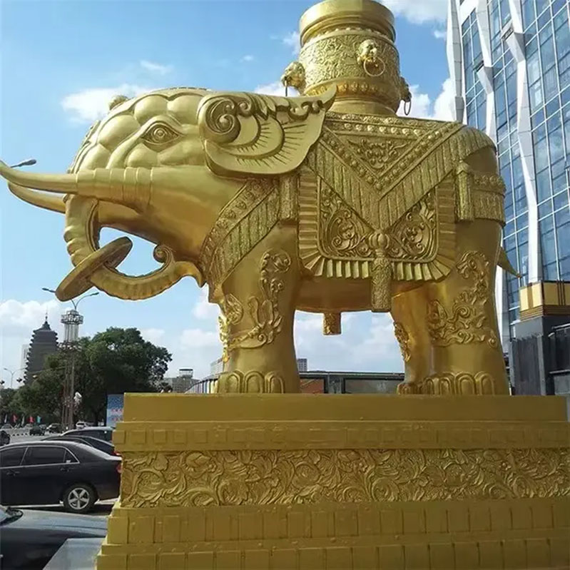 Gold Elephant Sculpture