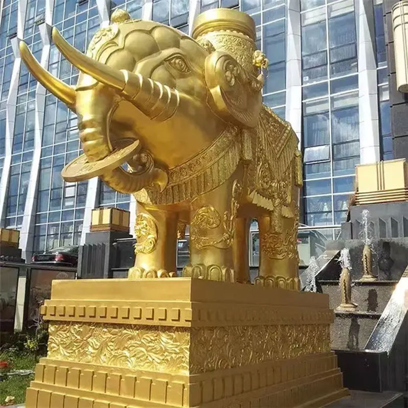 Gold Elephant Sculpture