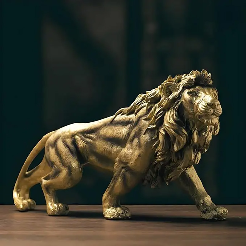 Gold Lion Sculpture