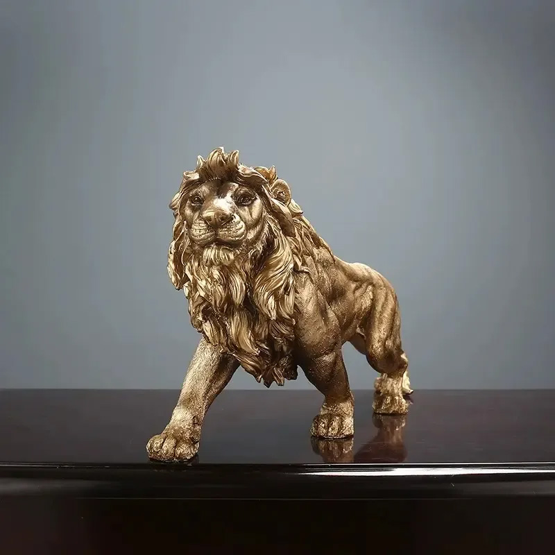 Gold Lion Sculpture