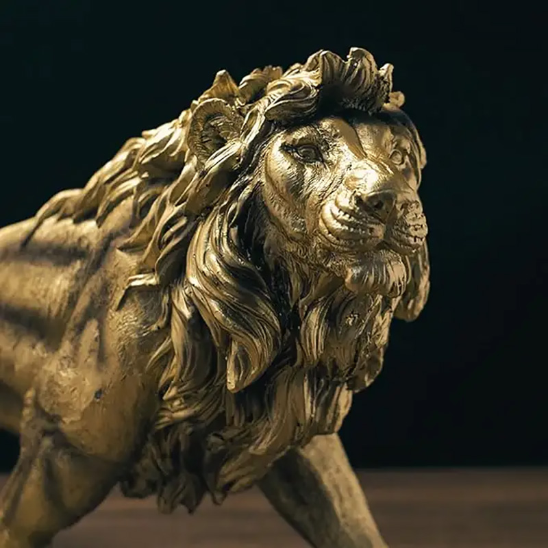 Gold Lion Sculpture