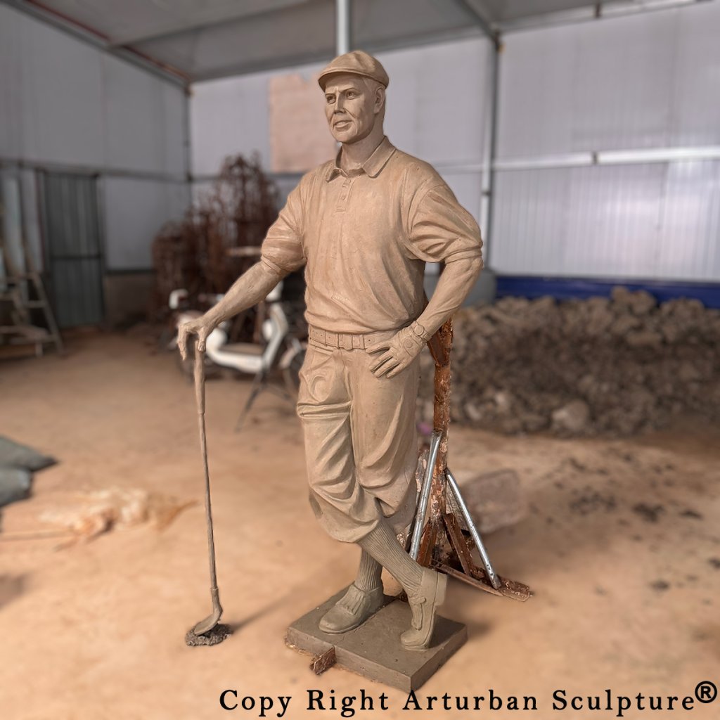 golf statue clay mold