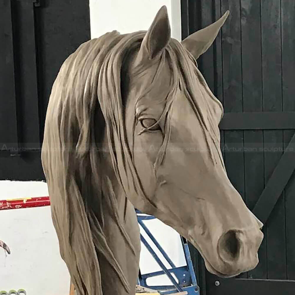 White Horse Head Sculpture