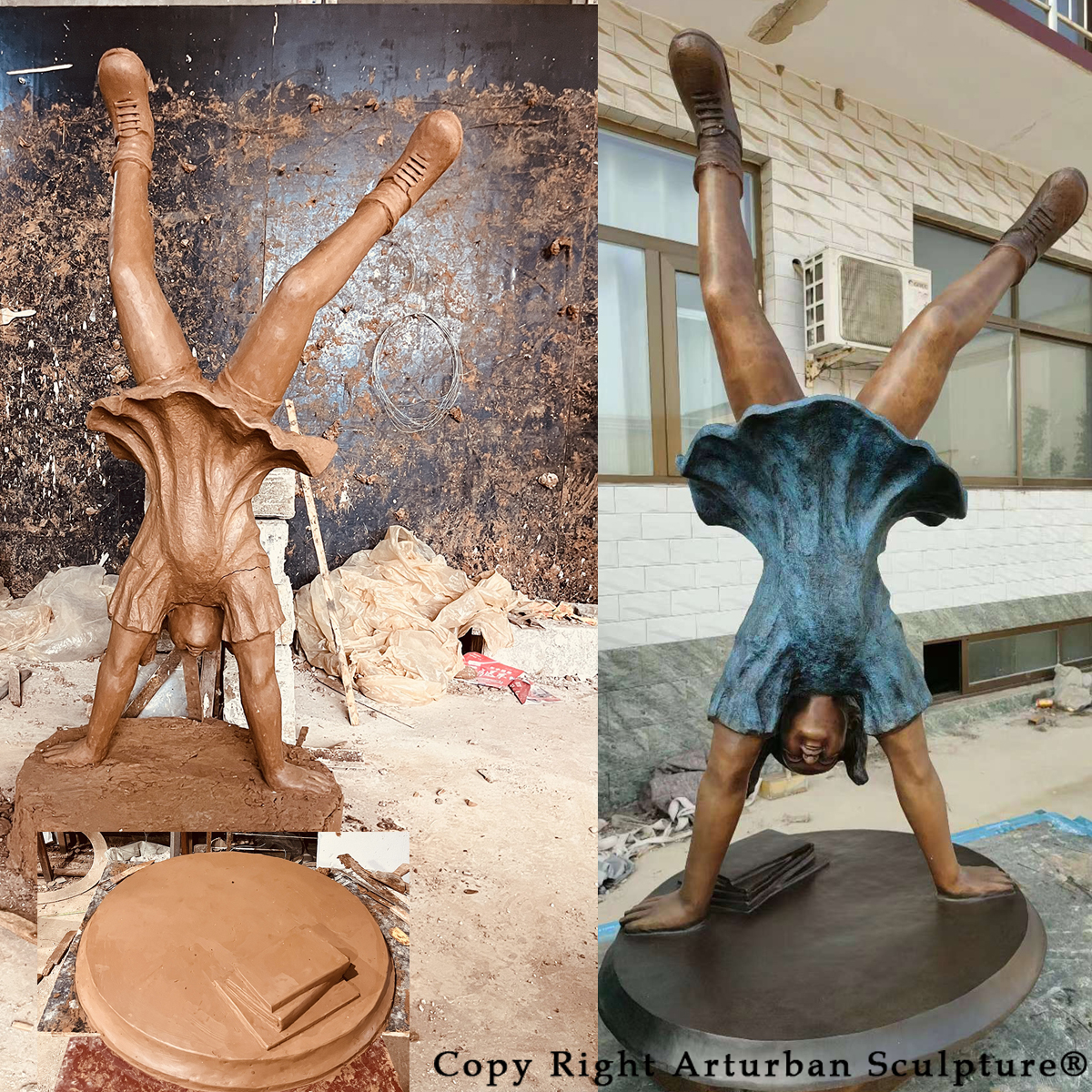 handstand girl sculpture