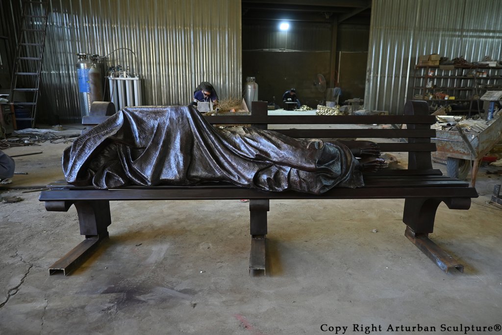 homeless jesus statue