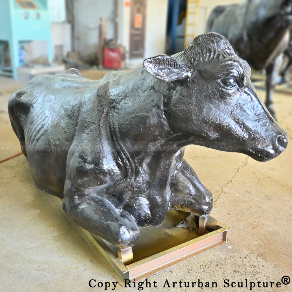 Bronze Cow Sculpture