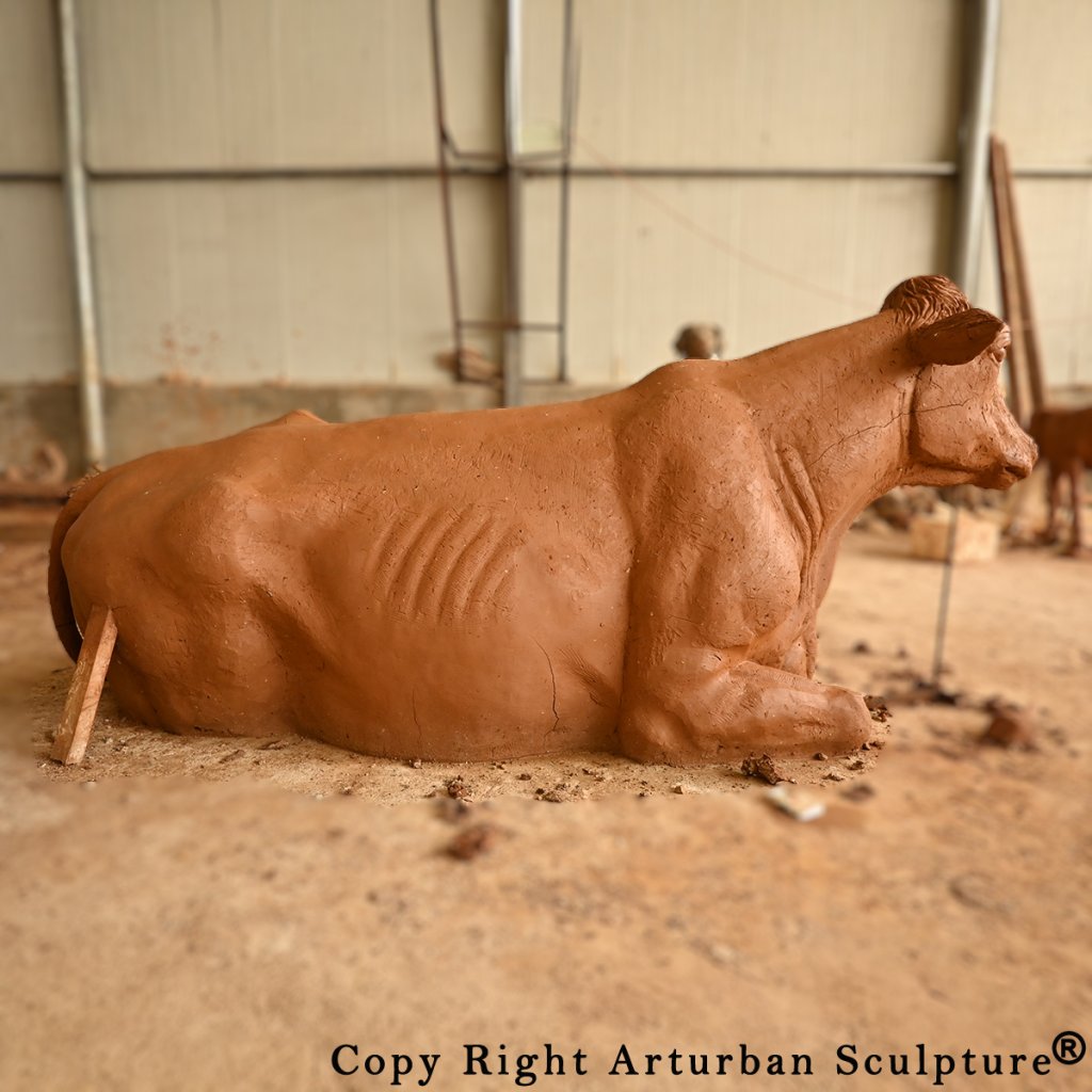 Clay Mold-Cow Yard Statue