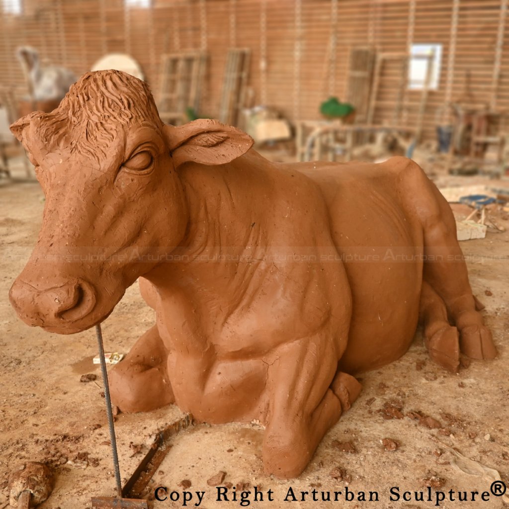 Clay Mold of Cow Yard Statue